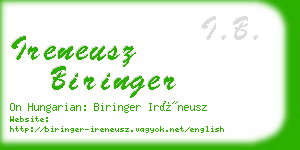 ireneusz biringer business card
